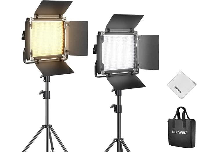NEEWER 2 Pack Bi Color 660 LED Video Light Kit with Two 79
